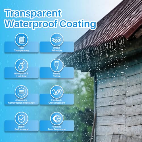 Image of Invisible Waterproof Agent 17.6 Oz, Transparent Waterproof Coating Adhensive Leak Repairing, Water-Based Clear Liquid Water Proof Sealant