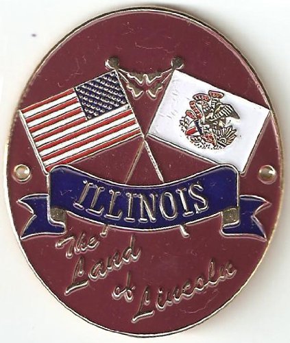 Illinois & United States of America Flags - Hiking Stick Medallion - The Land of Lincoln
