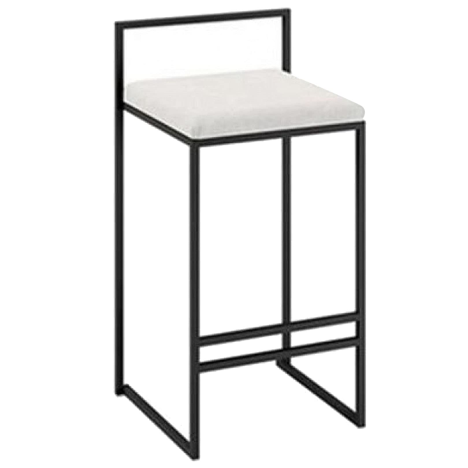 AYCDL Modern Velvet Barstools with Metal Footrest for Kitchen Island Counter Height Stool High Chair for Bar Counter 300lbs Capacity,White1ps-65cm/25.6in