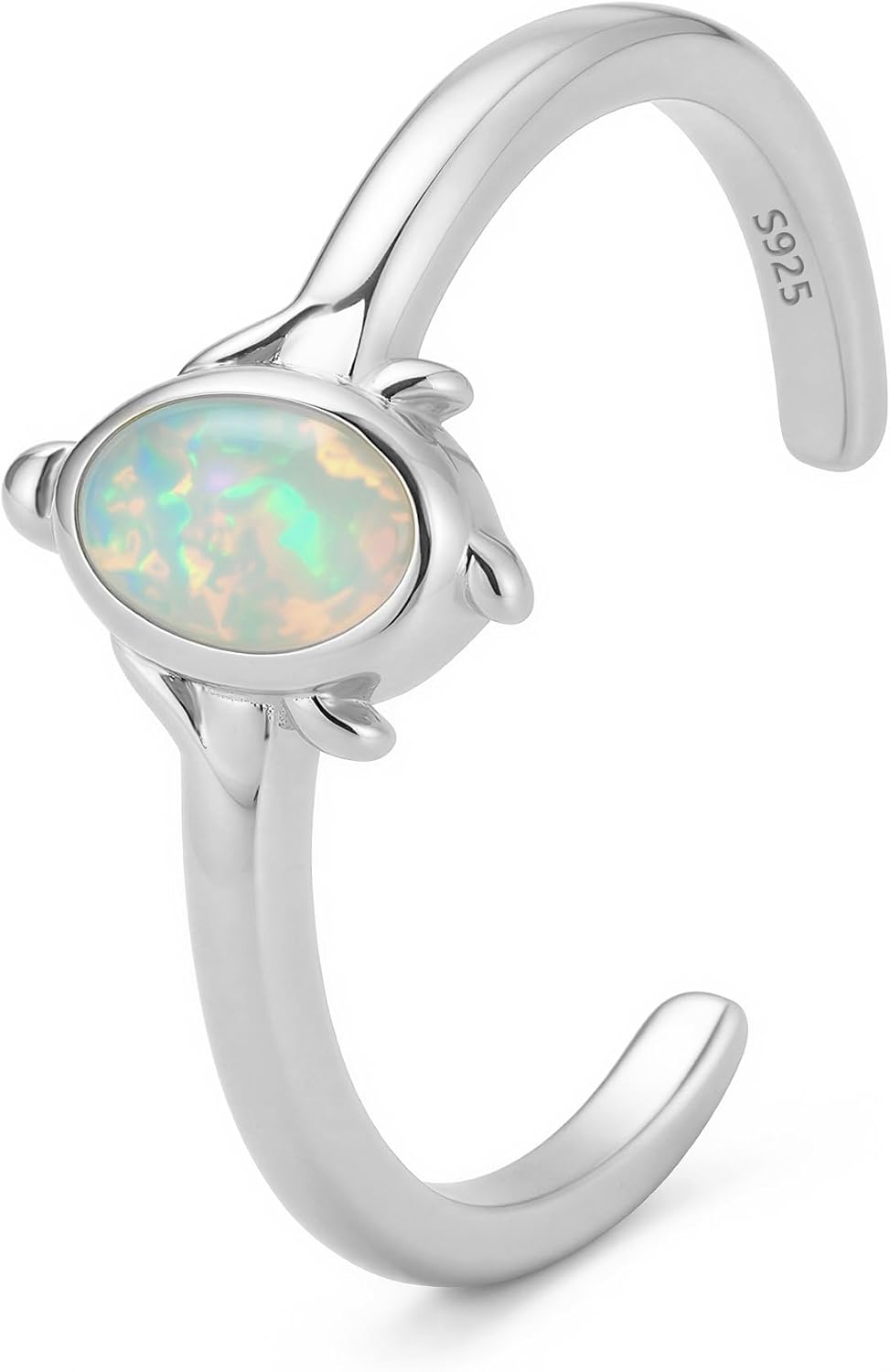 CHIC & ARTSY Women Toe Ring 925 Sterling Silver Animals Toe Ring Dainty Created Opal Toe Ring Adjustable Single Toe Ring for Women Beach Jewelry