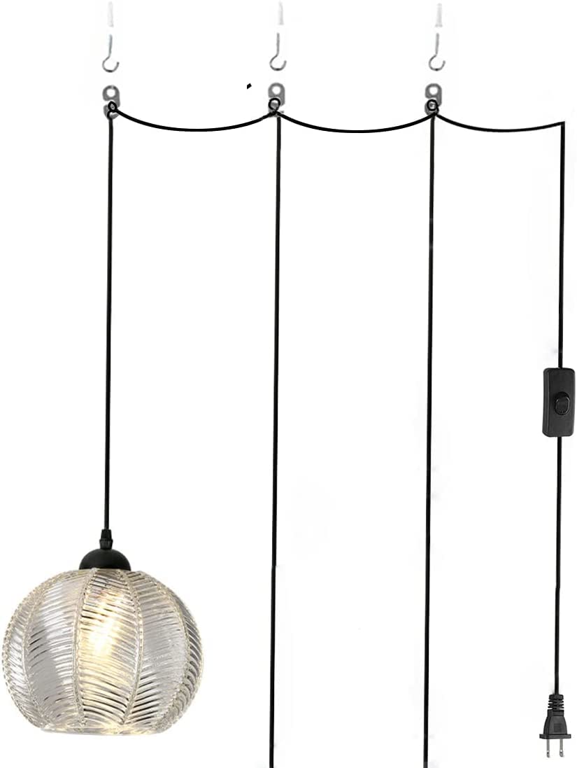 Lampe suspendue en verre Zalord pour remplacer un plafonnier sans travaux