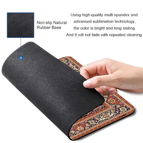 Image of Carpet Pattern Mousepad - Small Non-Slip Rubber Carpet Design Printed Computer Mouse Pad 19x22cm (FMP0221)