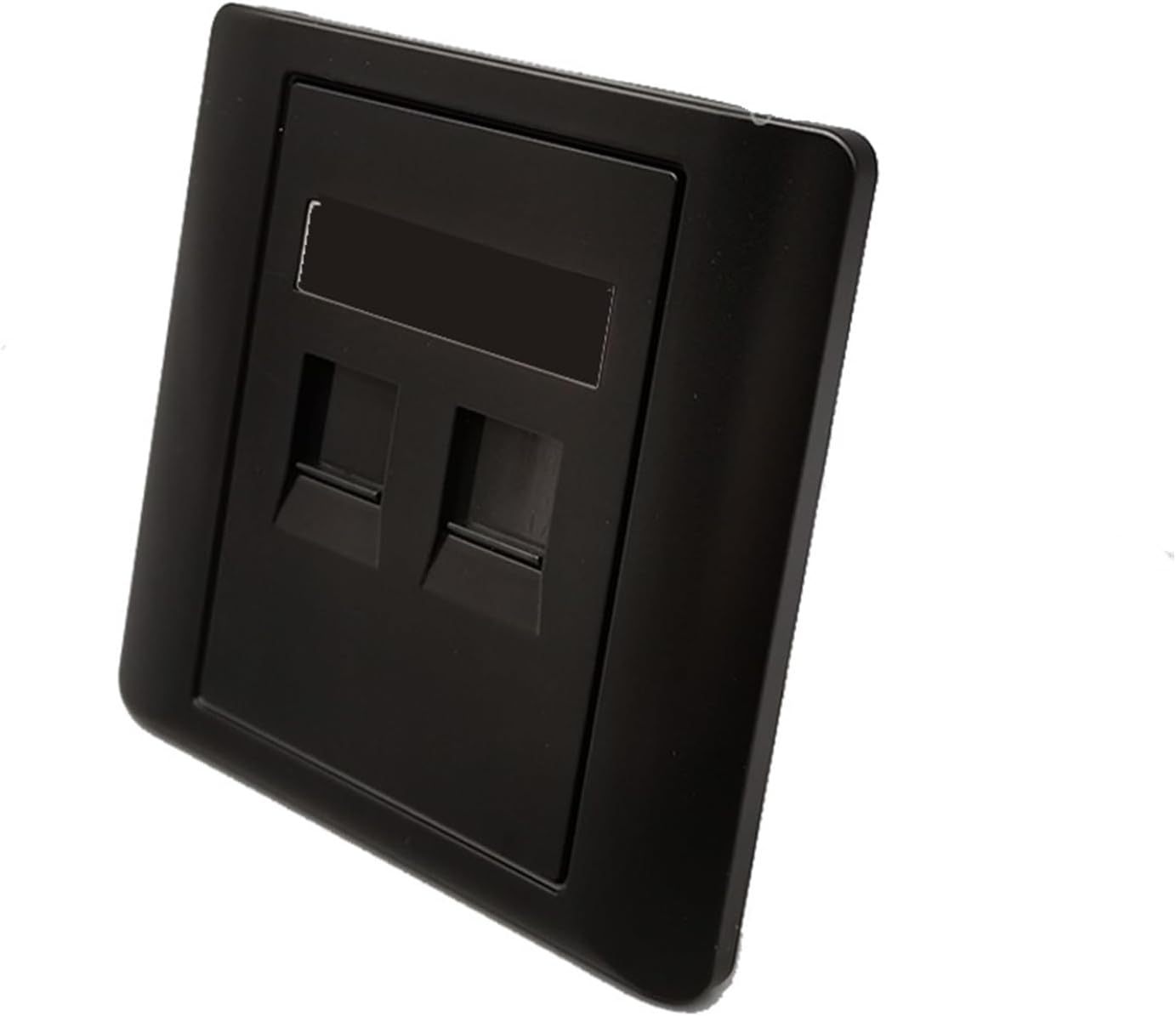 Black blank wall panel insert for 1 set of 2-port 4-keystone jack modular panel outlets(2 Ports)