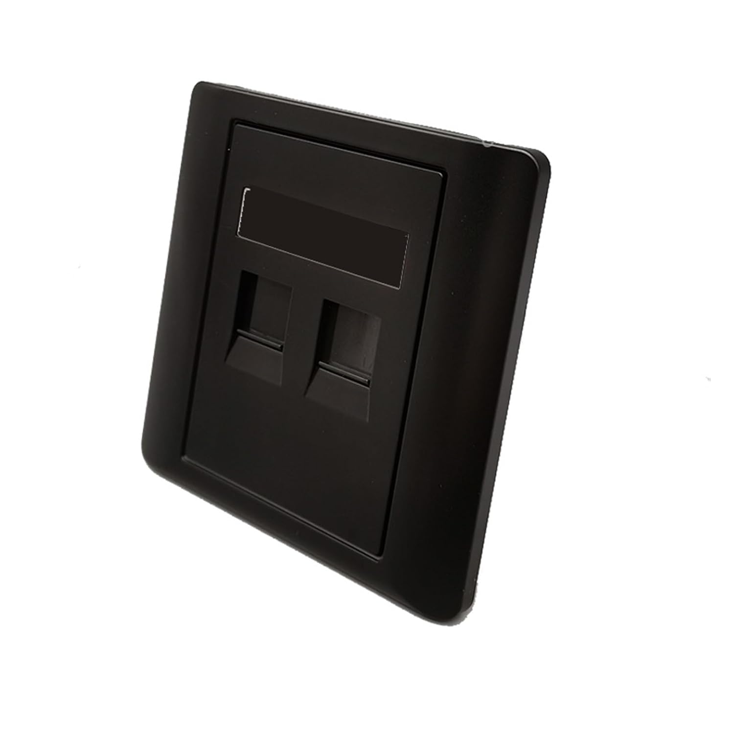 Black Blank Wall Panel Insert for 1 Set of 2-Port 4-Keystone Jack Modular Panel outlets(2 Ports)