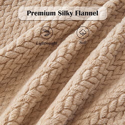 Newcosplay Super Soft Throw Blanket Brown Premium Silky Flannel Fleece Leaves Pattern Lightweight Bed Blanket All Season Use (Brown, Throw(50"X60")) #TOP5