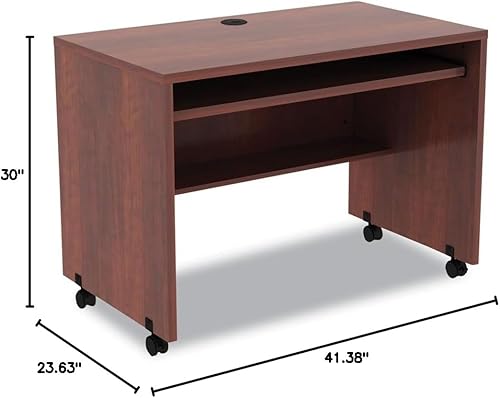 Miniatura 2 de Alera ALEVA204224MC Valencia Series 41.38 pulgadas x 23.63 pulgadas x 30 pulgadas, escritorio móvil para estación de trabajo, color cereza mediana