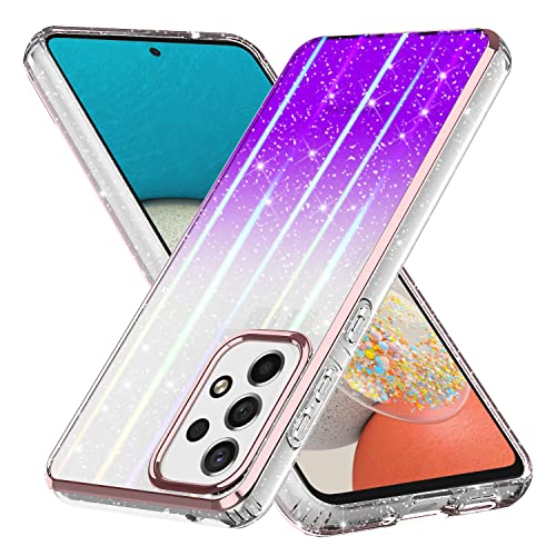 Coque Samsung Galaxy A53 5G transparente et violette silicone antichoc