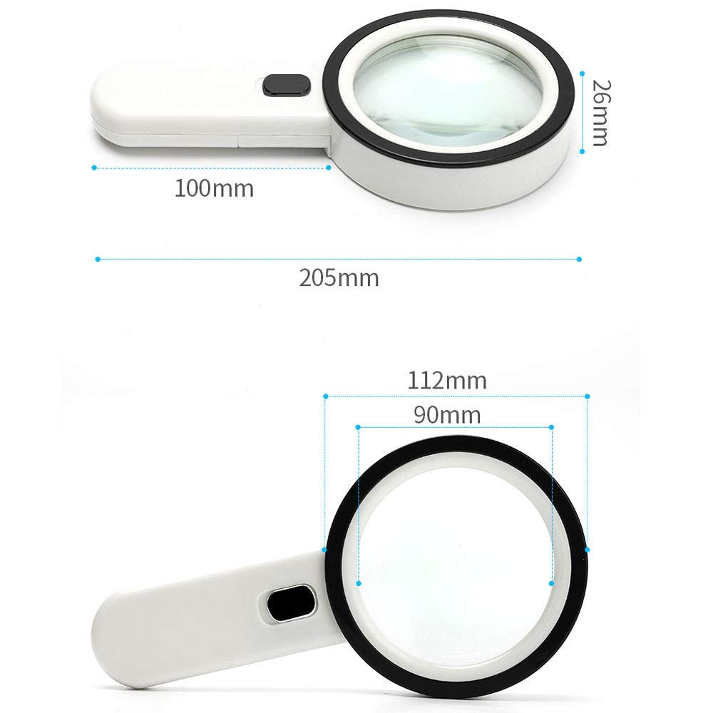 Lente d'ingrandimento 30Xwith Led Luci 100Mm Ottico Palmare Hd Bambini Studenti con La Lettura Anziana Identificazione Manutenzione Anziani Microscopio