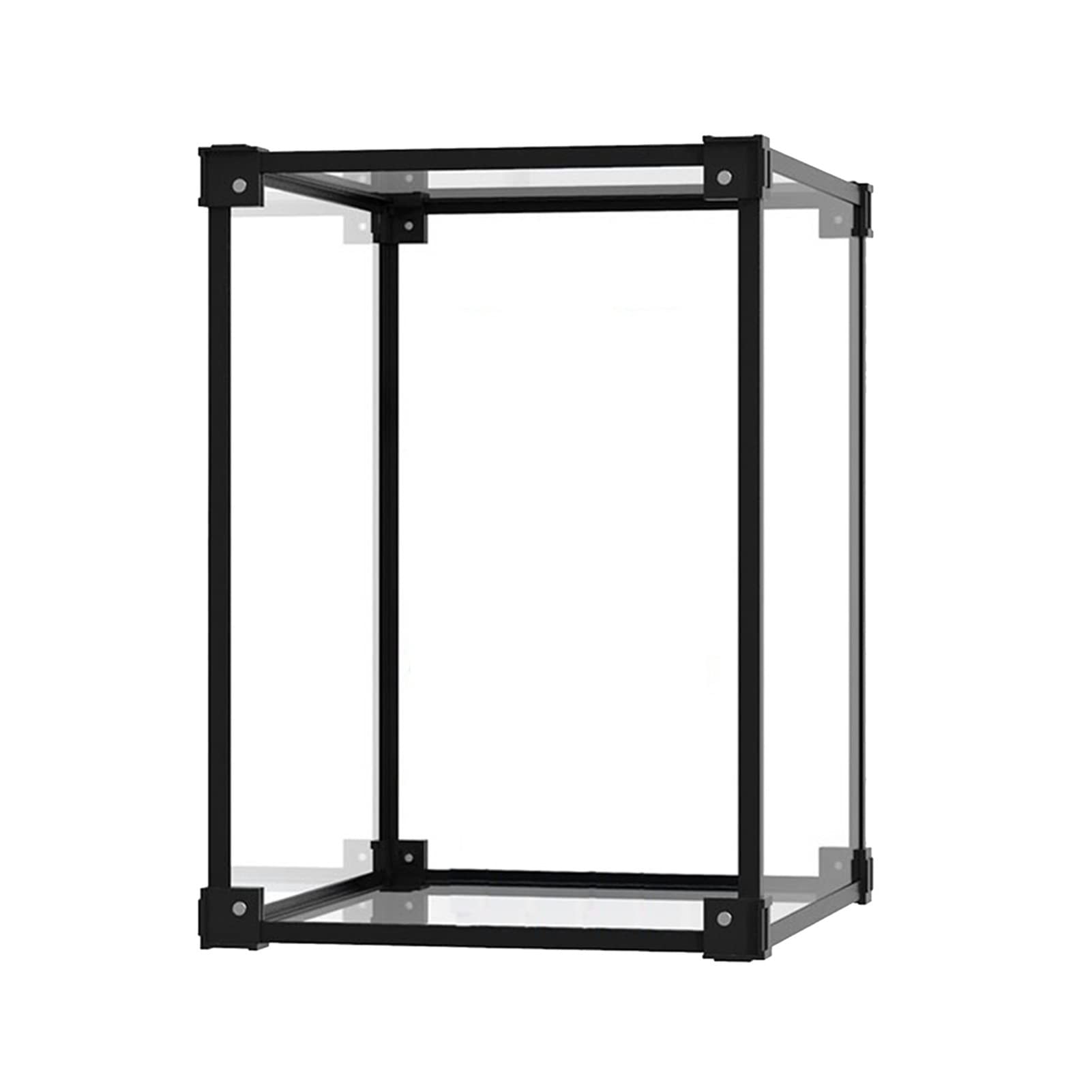 TVANTRUXIS Clear Acrylic Organizer Box, Acrylic Stackable Display Case Magnetic Door Self Assembly Clear Multiple Sizes(35x25x25CM)