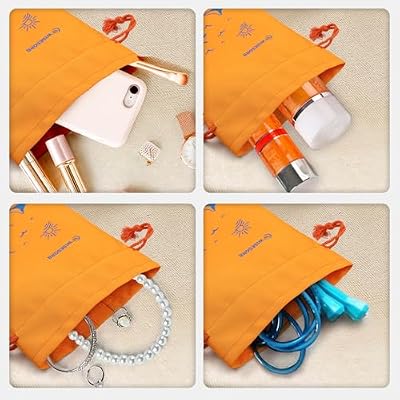 Wisesorb 6Pcs 7x9 inch Cloth Storage Bags with Drawstrings, Large Size, Multipurpose Bags with Sewing Transparent Window for Desiccant Beads, Snacks, Seeds