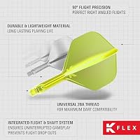 Target Darts K Flex Integrierter Dart-Flug und -Schaft, Nr. 2 Gelb (Mittelstufe) | 3er-Pack K-Flex - Nr. 2, Kflex Precision Moulded 2-In-1 Dart Flights and Dart Stem | Professionelles Dartzubehör – Ansicht 6