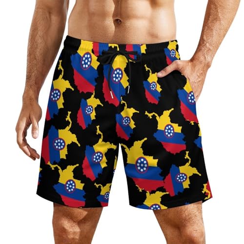 Pantalones cortos de playa de Colombia ligeros con cordón elástico
