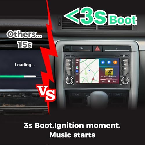 Radio para auto con pantalla táctil y CarPlay inalámbrico miniatura 3