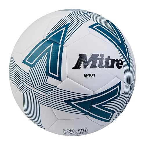 Mitre Impel L30P Fußball, hohe Strapazierfähigkeit, Formbeständigkeit, Weiß/Grün, 5