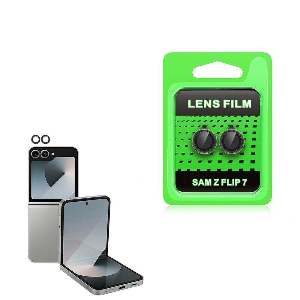 Zore Galaxy ile uyumlu Z Flip 7 CL-07 Kamera Lens Koruyucu Siyah