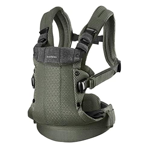 BabyBjörn Baby Carrier Harmony, Dark Green, 3D Mesh | 3-in-1 Ergonomic Baby Carrier; Newborn, Facing-in, Outward-Facing, and Back Carrying Positions Supported (7-40 lbs), Newborn to Toddler