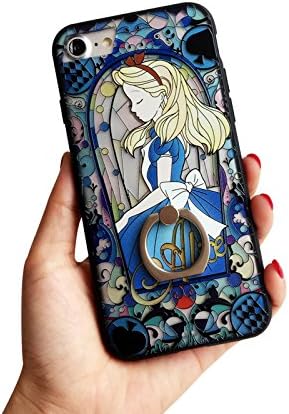 for iPhone 7 & iPhone 8 Protective Skins,Princess Alice in Wonderland Soft Frame/Hard Back Embossed Craft/Ultra-Light Protective Shell Case