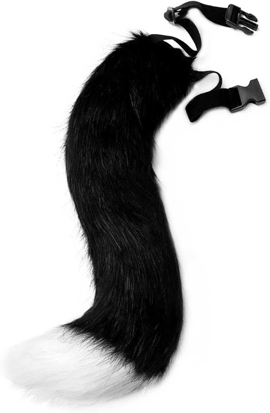 Therian Mask Animal Wolf Paw Gloves & Furry Cat Ears Collar Set with Fox Tail - Cosplay Costume Kit - Image 4