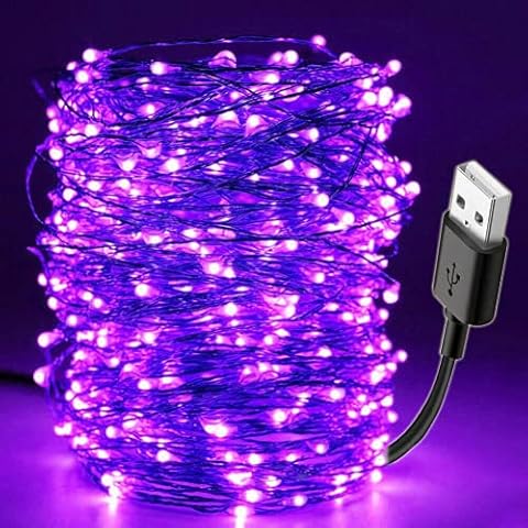 ausuky 10M 100LED UV Ultraviolet Light Strip Black Flexible DIY Waterproof Bar USB Lamp Cover