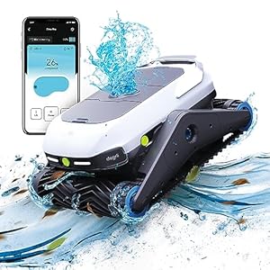 Zima Pro Cordless Robotic Pool Cleaner – Wall & Waterline Cleaning, Smart Mapping Pool Cleaner with 180 µm Filter, Intelligent APP Control – All Pool Types, 21.5×16.5, White