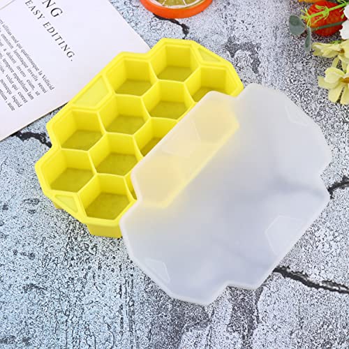 Moldes para hielo silicona amarillo con tapa miniatura 6