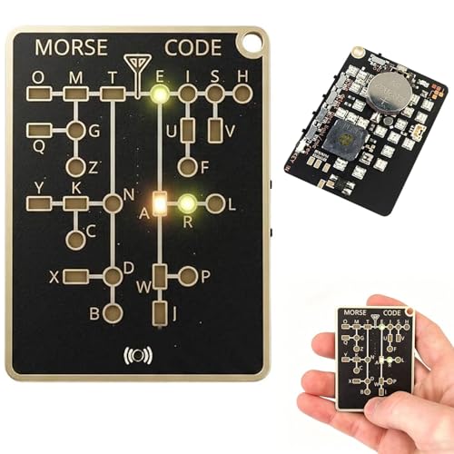 Morse Code Trainer Card Pro, Professional PCB Style, Interactive LED & Audio Telegraph Practice Tool, Real-Time Feedback, Record & Playback, for Adult Learning (1PC)