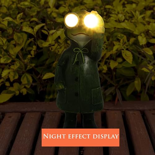 Yotbule Solar Garden Statue Outdoor Décor Frog Statue Garden Garden Frog Decor Summer Decorations, For Patio Yard Lawn Porch, Ornament Gift (Frog Statue) #TOP3