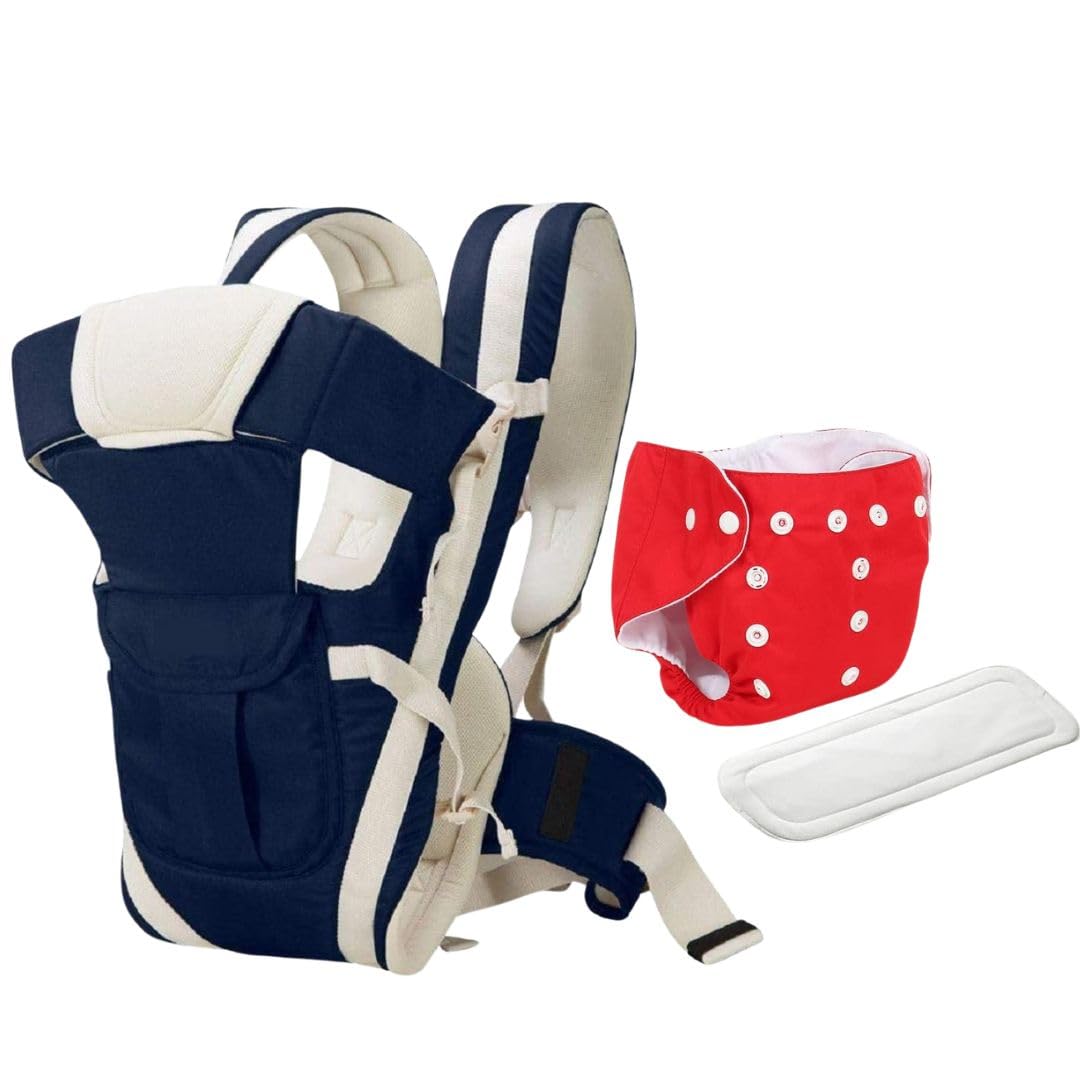 Reusable Diaper and Baby Carrier Combo, Multicolor, for 4 Months to 3 Years (Navi Blue)-image-38