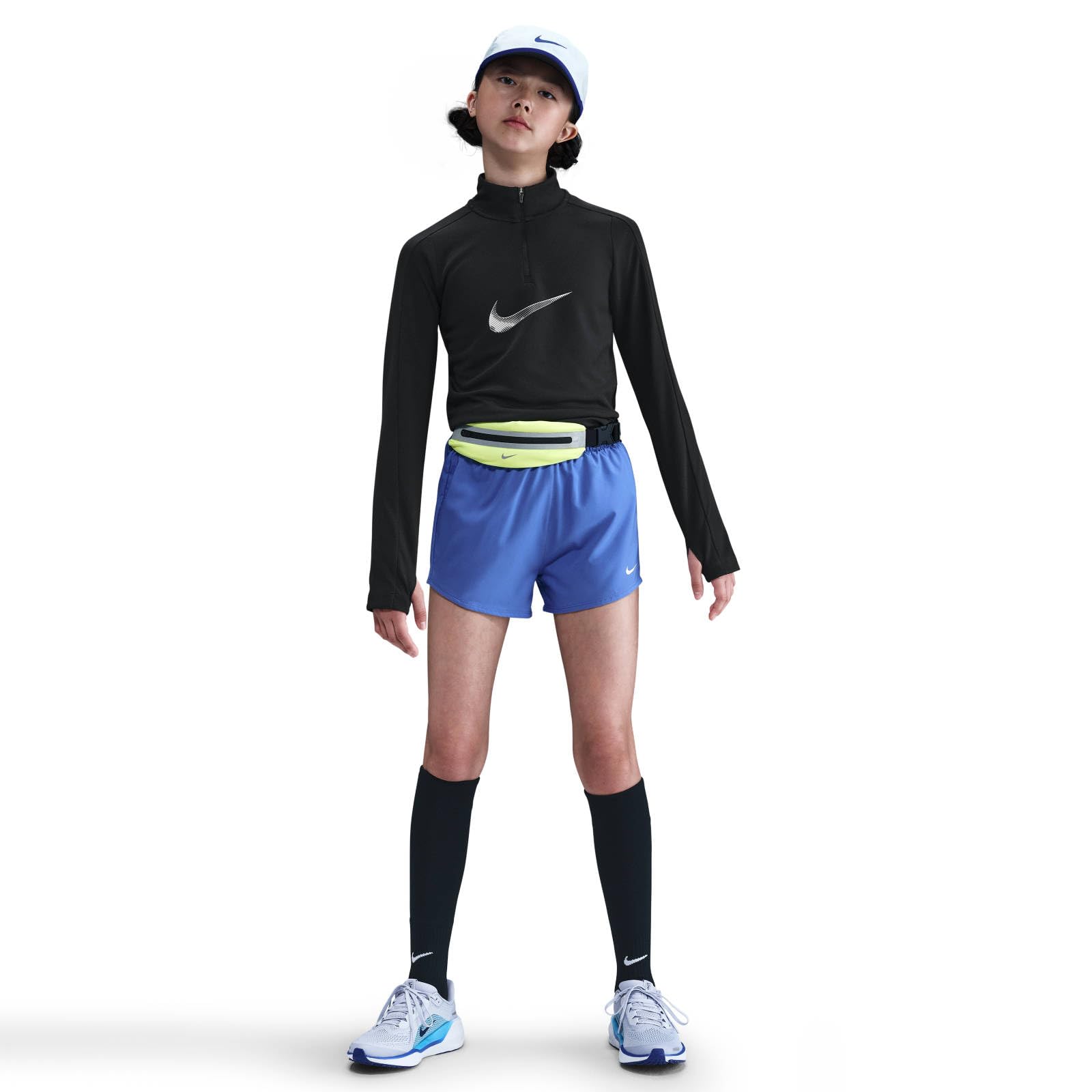 Nike PRO IH5077 - Maglia a Maniche Lunghe con Mezza Zip per Bambini più Grandi