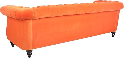 Miniatura 39 de Sofá Chesterfield de terciopelo, sofá tapizado clásico capitoné, moderno de 3 plazas, muebles largos con respaldo copetudo para sala de estar y