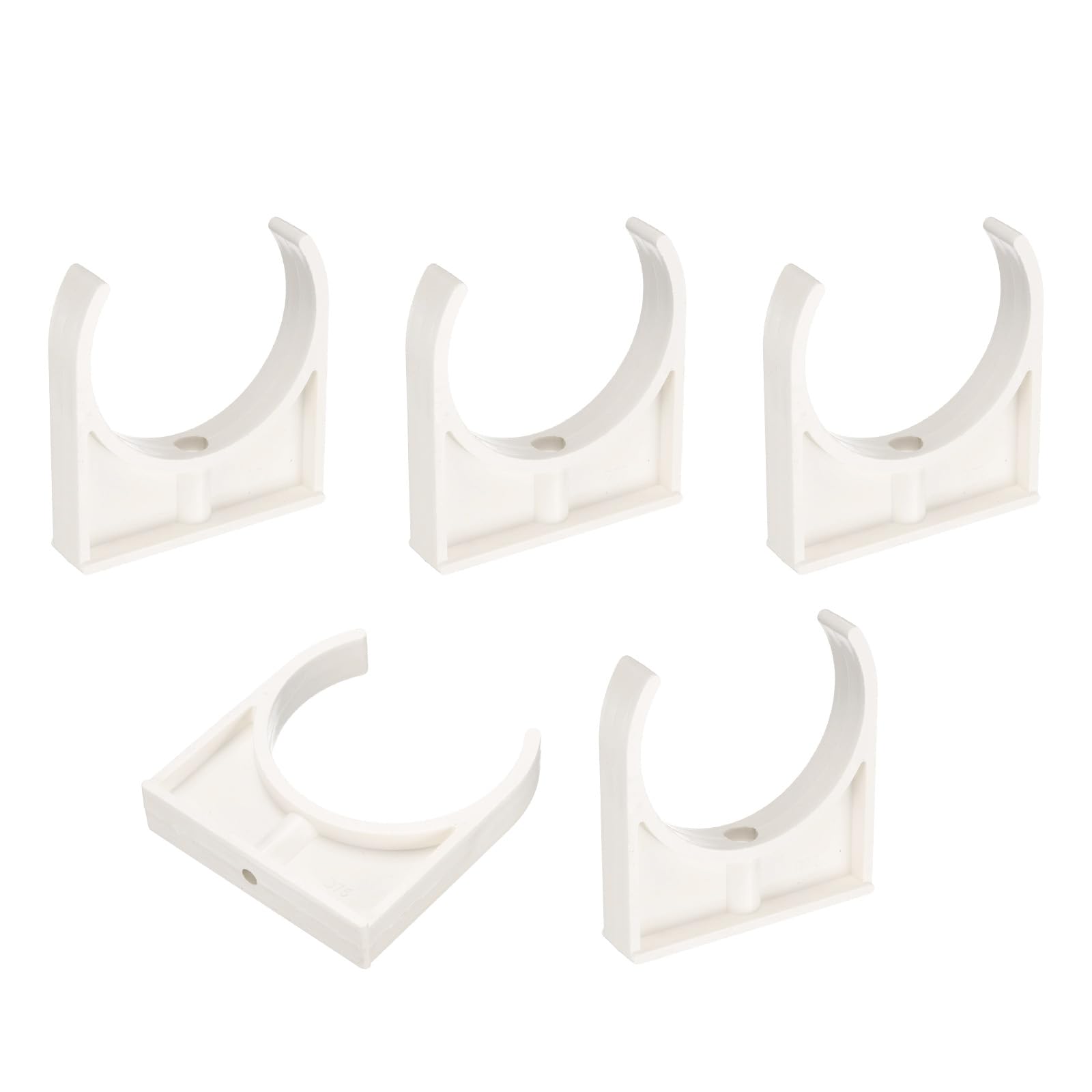 Support de tuyau en U et collier de serrage PVC 75mm blanc pour tube de 6,3 cm