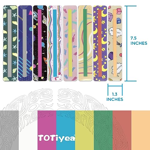 Totiyea 16 Pieces Colored Reading Strips For Dyslexia, Cute Dyslexia Reading Overlays For Early Readers, Dyslexia Tools #TOP1