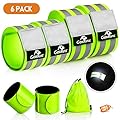 GoxRunx Reflective Bands Running Gear 6 Pack-Adjustable Reflective Armband Arm Wrist Ankle Leg Bands Reflectors -Reflective Tape Straps for Clothing Night Running Cycling Walking -Slap Bracelets