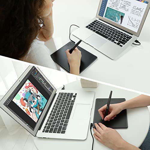 HUION HS64 Tableta Gráfica de Dibujo, con Stylus PW100 sin Batería, 4 Teclas Express Personalizadas para Principiantes, Tableta con Lápiz de 6,3 × 4 Pulgadas para Mac, PC con Windows y Android - imagen 7
