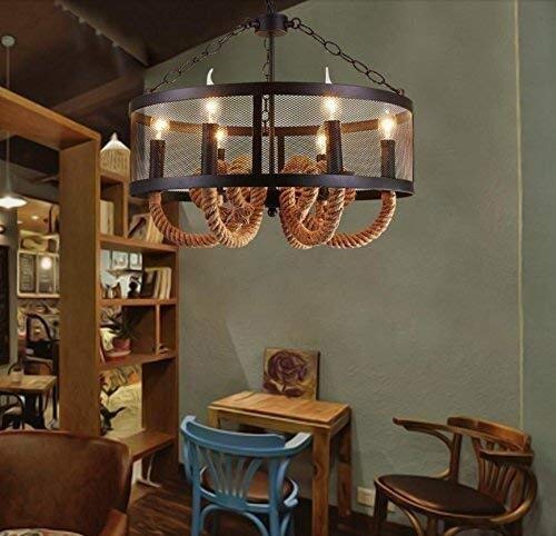ZHENYUE Chandeliers ® Vintage Industrial Pendant Ceiling Light Steampunk Retro LOFT Creative Iron Cage Hemp Rope Candle Chandelier 6 Lights Bar Clothing Store Cafe Decoration Lighting Chandelier ZHENY steampunk buy now online ZHENYUE Chandeliers ® Vintage Industrial Pendant Ceiling Light Steampunk Retro LOFT Creative Iron Cage Hemp Rope Candle Chandelier 6 Lights Bar Clothing Store Cafe Decoration Lighting Chandelier ZHENY steampunk buy now online
