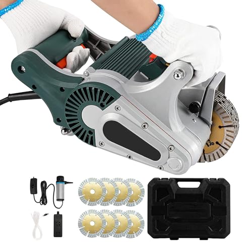 Tagliapiastrelle elettrico per scanalatura di pareti, scanalatrice per scanalature di pareti da 4800 W con puntamento a infrarossi, tagliatrice per muri di cemento Profondità di scanalatura di 40 mm