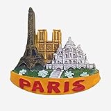 Torre Eiffel, Notre Dame de Paris, catedral de corazón sagrado, 3 atracciones de París Francia imán de nevera de viaje recuerdo colección de regalo hogar cocina decoración magnética calcomanía