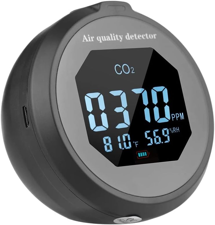 3-in-1 CO2 Meter Thermohygrometer CO2 Monitor Palm-Size Air Quality Detector Temperature Humidity Air Quality Analyzer
