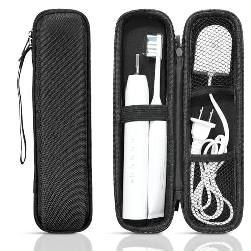 Euqvunn Estuche cepillo dientes, compatible con la mayoría de los cepillos eléctricos. Con forro suave, doble cremallera y correa para colgar, perfecto para el hogar y los viajes (Oxford)