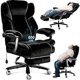 WAILOR 600lbs Big and Tall Office Chair for Heavy People,Heavy Duty Comfy Executive Office Desk Chair with Adjustable Lumbar Support,High Back Reclining Fabric Computer Chair
