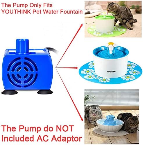 Miniatura 2 de Bomba de repuesto para fuente de flores y gatos, bomba de agua eléctrica sumergible de 12 V, motor compatible con motor ultra silencioso, fuente