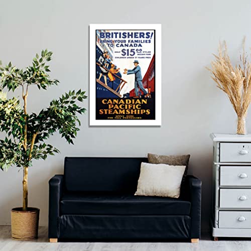 Affiche Canadian Pacific Steamships encadrée format moyen mat d'archivage