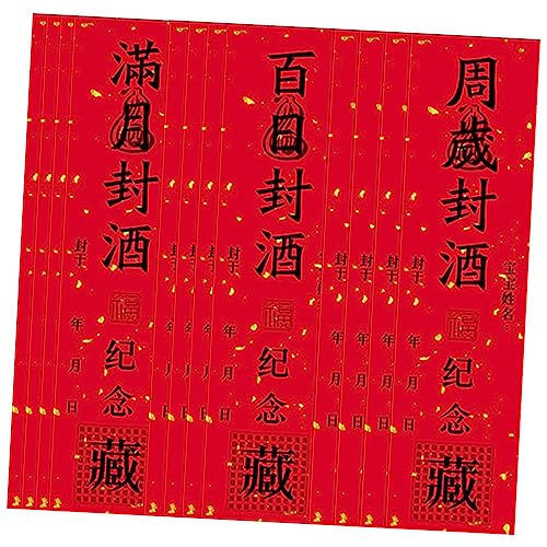 STOBOK 12 Piezas Pegatinas Conmemorativas para Bebés Etiquetas Adhesivas para Botellas de Vino Artículos para Fiestas de Cumpleaños de Bebés para Fiestas Etiquetas Decorativas para Vino U