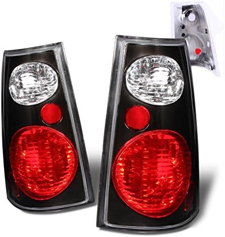 Black Euro Tail Lights Assembly Set Driver Left and Passenger Right Side Replacement for Ford Explorer Sport Trac - (Pair)