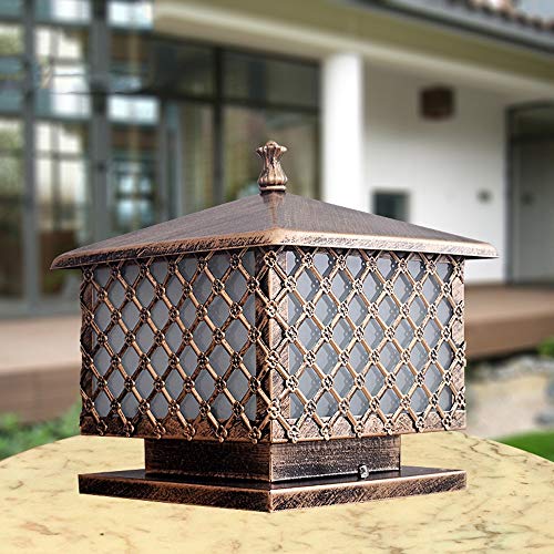 Lampadaire rétro E27 H25cm luminaire étanche IP56 pour pilier de jardin