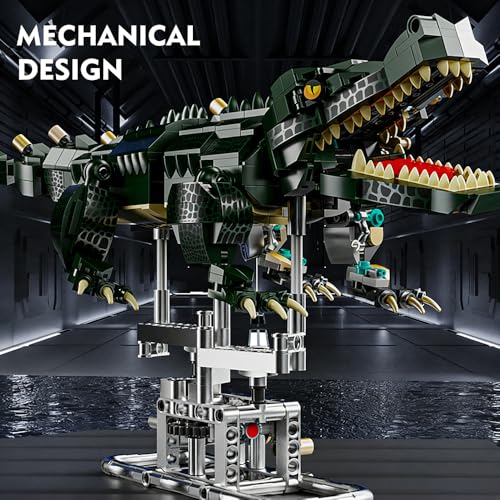 Image of SKY LINE OCEAN Mechanical Crocodile Building Set - 996 PCS Light-Up Wild Animal Model with Display Stand, Articulated STEM Construction Toy, Compatible Bricks Collectible Gift for Kids Teens & Adults