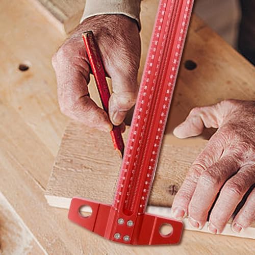 T Square, Aluminum Alloy Ruler, 15.75 Inches Precision Marking Woodworking, Scriber Rulers 300mm/400mm, Drafting Layout Measuring Tool for Carpenter Architect and Projects Use - Image 5