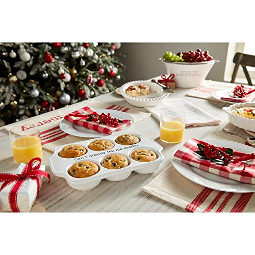 Mud Pie Circa Muffin Tray And Spatula Set, White, 12" X 8" #TOP3