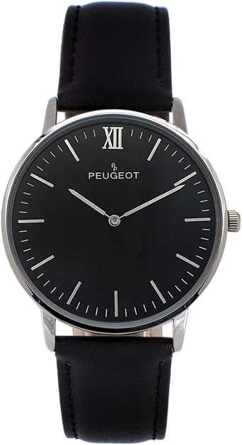 Peugeot Mens Ultra Slim Minimalist Easy Read Round Dress Watch