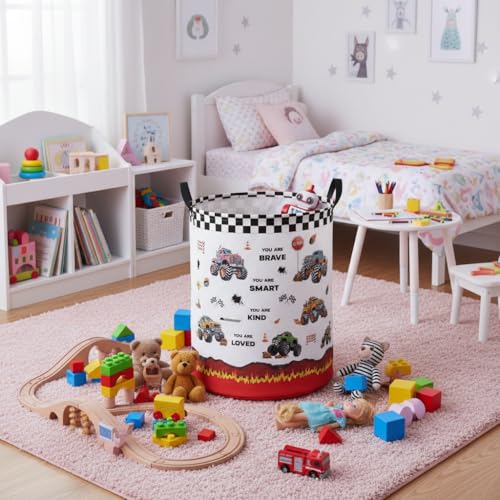 Image of Baby Laundry Hamper kids laundry Basket Waterproof Laundry Bag for Bedroom Clothes Organizer Room Decor(Truck)